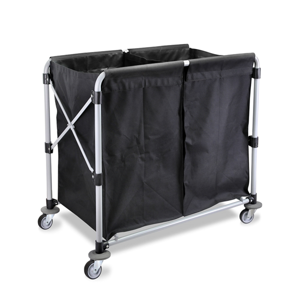 Garcia de pou CARRO PLEGABLE PARA LAVANDERÍA 2 X 50 L 97x58x86 CM NEGRO ACERO (1 UNID.)