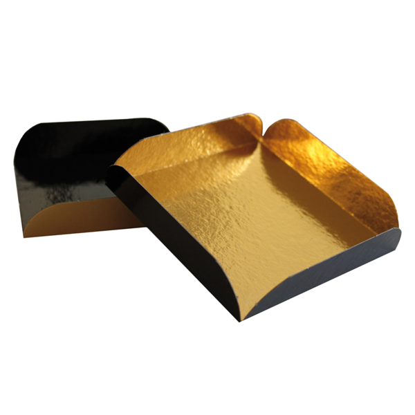 Garcia de pou CARTONES PASTELERÍA DOBLE CARA 380 G/M2 8x8+1 5 CM ORO/NEGRO CARTÓN (200 UNID.)