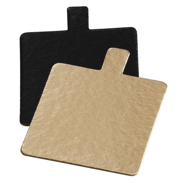 Garcia de pou CARTONES PASTELERÍA DOBLE CARA 950 G/M2 8x8 CM ORO/NEGRO CARTÓN (250 UNID.)