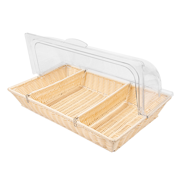 Garcia De Pou CESTA SÍMIL MIMBRE CON CÚPULA GN 1/1 53 5x33 5x28 CM BEIGE PP (1 UNID.)