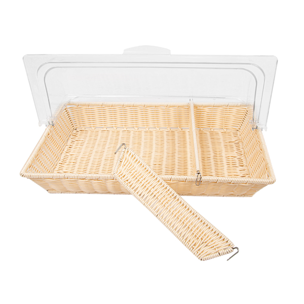 Garcia De Pou CESTA SÍMIL MIMBRE CON CÚPULA GN 1/1 53 5x33 5x28 CM BEIGE PP (1 UNID.)