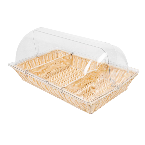 Garcia de pou CESTA SÍMIL MIMBRE CON CÚPULA GN 1/1 53 5x33 5x28 CM BEIGE PP (1 UNID.)