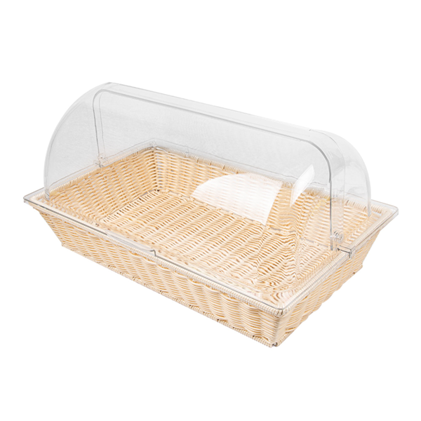 Garcia de pou CESTA SÍMIL MIMBRE CON CÚPULA GN 1/1 BEIGE PP (1 UNID.)