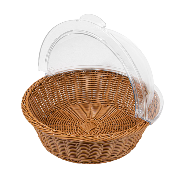 Garcia De Pou CESTA SÍMIL MIMBRE CON CÚPULA Ø 36x10 CM MARRÓN PP (1 UNID.)