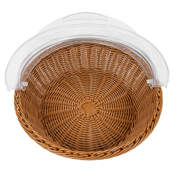 Garcia De Pou CESTA SÍMIL MIMBRE CON CÚPULA Ø 36x10 CM MARRÓN PP (1 UNID.)