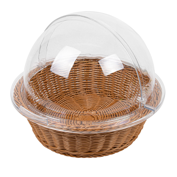 Garcia de pou CESTA SÍMIL MIMBRE CON CÚPULA Ø 36x10 CM MARRÓN PP (1 UNID.)