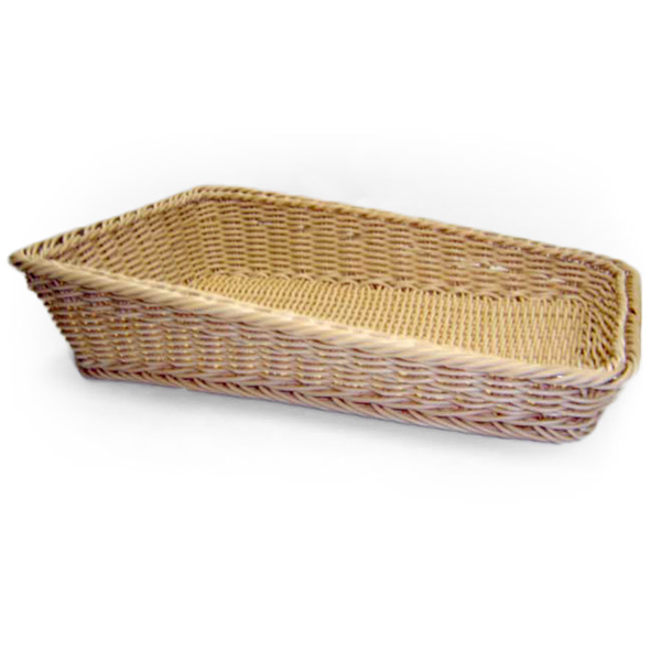Garcia de pou CESTA SÍMIL MIMBRE RECTANGULAR INCLINADA 45x30x4/10 CM NATURAL PP (1 UNID.)