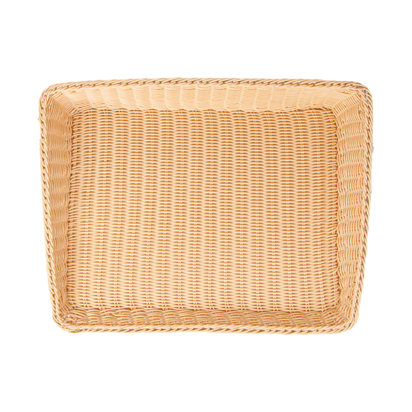 Garcia De Pou CESTA SÍMIL MIMBRE RECTANGULARES INCLINADAS 45x60x5/12 CM NATURAL PP (1 UNID.)