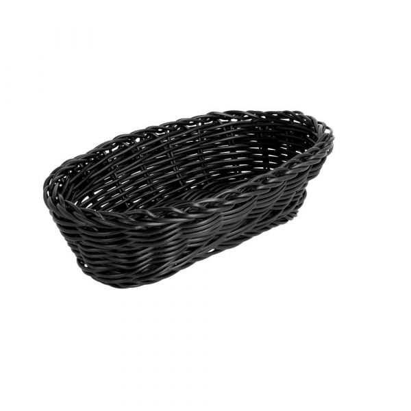 Garcia de pou CESTAS SÍMIL MIMBRE ALARGADAS 23x9x8 CM NEGRO PP (12 UNID.)