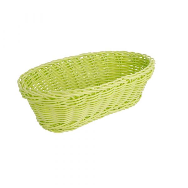 Garcia de pou CESTAS SÍMIL MIMBRE ALARGADAS 23x9x8 CM VERDE ANÍS PP (12 UNID.)