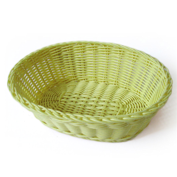 Garcia de pou CESTAS SÍMIL MIMBRE OVALES 23x17x8 CM VERDE ANÍS PP (12 UNID.)