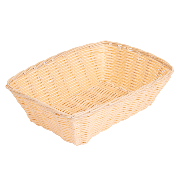 Garcia De Pou CESTAS SÍMIL MIMBRE RECTANGULARES 22x14x6 5 CM NATURAL PP (12 UNID.)