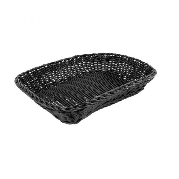 Garcia de pou CESTAS SÍMIL MIMBRE RECTANGULARES 30x22x7 CM NEGRO PP (12 UNID.)