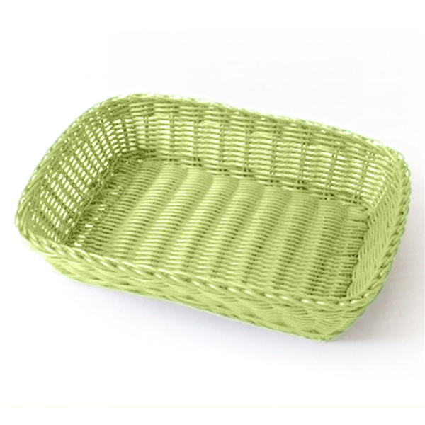 Garcia de pou CESTAS SÍMIL MIMBRE RECTANGULARES 30x22x7 CM VERDE ANÍS PP (12 UNID.)