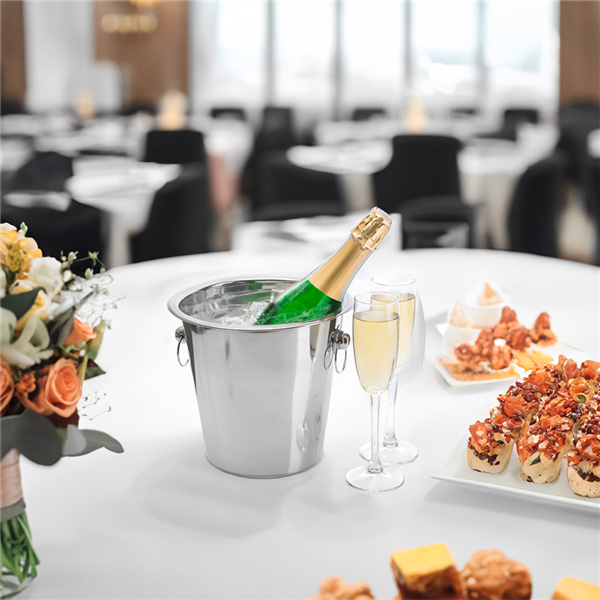 Garcia De Pou CHAMPAÑERA CON ASAS Ø 21x21 CM PLATEADO INOX (1 UNID.)