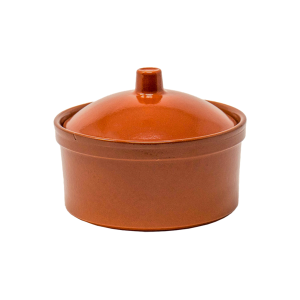 Garcia de pou COCOTTE DE LOZA CON TAPA 350 ML Ø 12x6 CM MARRÓN ROJIZO CERÁMICA (20 UNID.)