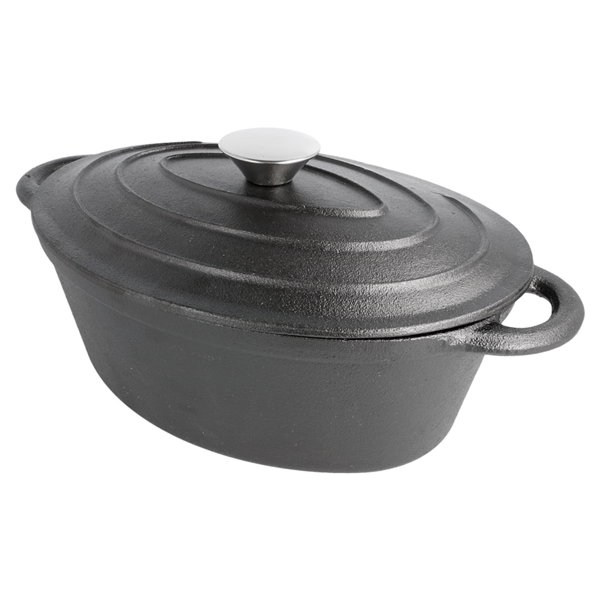 Garcia De Pou COCOTTE OVAL CON TAPA 3500 ML 29(36)x21x10 9 CM NEGRO HIERRO (3 UNID.)