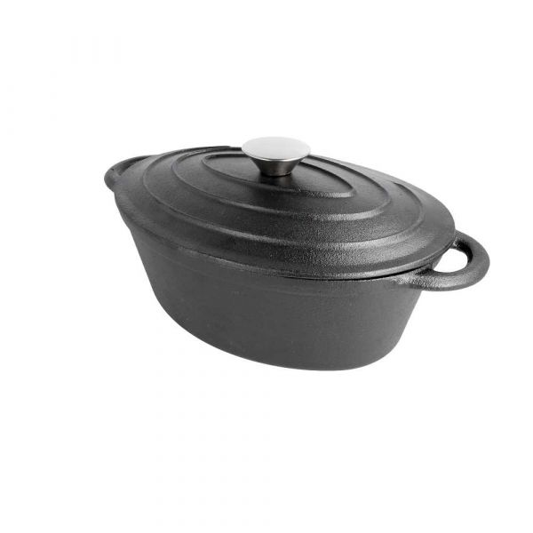 Garcia de pou COCOTTE OVAL CON TAPA 3500 ML 29(36)x21x10 9 CM NEGRO HIERRO (3 UNID.)