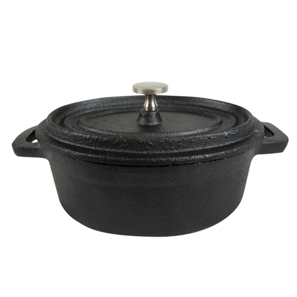 Garcia de pou COCOTTE OVAL CON TAPA 800 Ml 17 9(23 9)x14x6 9 CM NEGRO HIERRO (6 UNID.)