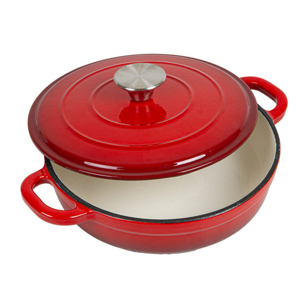 Garcia De Pou COCOTTE REDONDA CON TAPA 1 9 L Ø 23x5 8 CM ROJO HIERRO (4 UNID.)