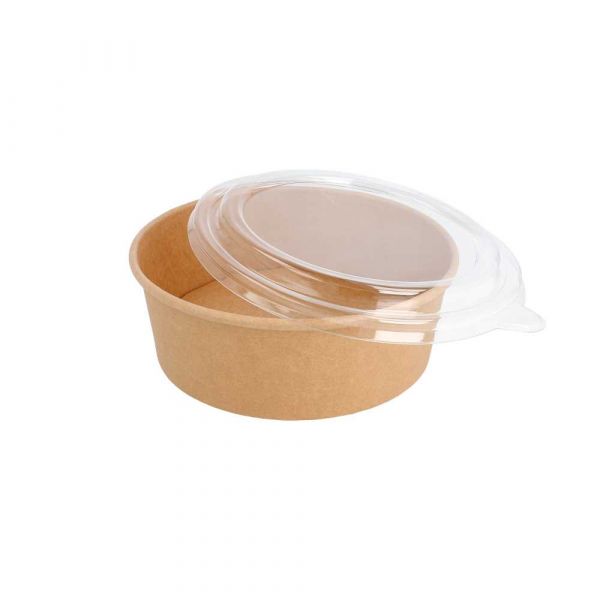Garcia de pou COMBO ENSALADERAS + TAPAS PET 1300 ML - 43 3 oz 320 + 18 PE G/M2 Ø 18 4/16x6 6 CM NATURAL KRAFT (200 UNID.)