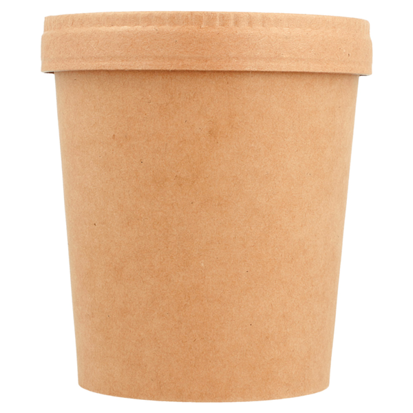 Garcia De Pou COMBO TARRINAS + TAPAS 480 ML - 16 Oz 340 + 18 PE G/M2 Ø 9 7/7 5x10 CM NATURAL KRAFT (250 UNID.)