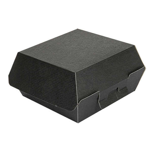 Garcia De Pou CONCHAS HAMBURGUESA 'THEPACK' 230 G/M2 13x12 5x6 2 CM (S) NEGRO CARTÓN ONDULADO NANO-MICRO (450 UNID.)
