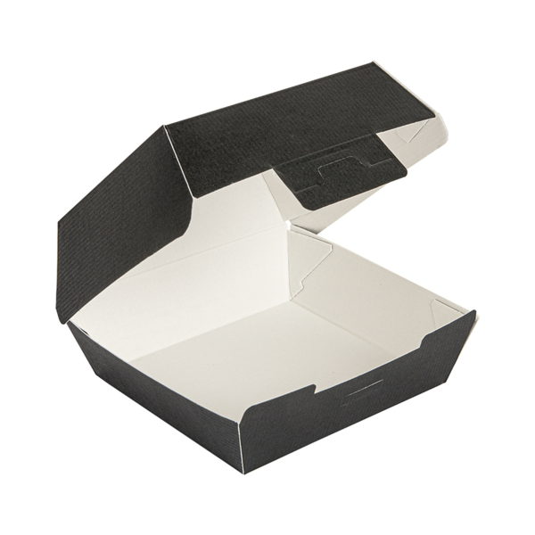 Garcia De Pou CONCHAS HAMBURGUESA 'THEPACK' 230 G/M2 13x12 5x6 2 CM (S) NEGRO CARTÓN ONDULADO NANO-MICRO (450 UNID.)