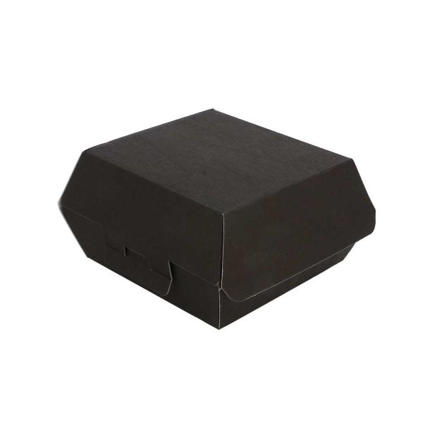 Garcia de pou CONCHAS HAMBURGUESA 'THEPACK' 230 G/M2 13x12 5x6 2 CM (S) NEGRO CARTÓN ONDULADO NANO-MICRO (450 UNID.)