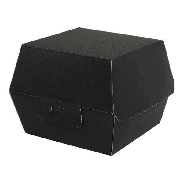 Garcia De Pou CONCHAS HAMBURGUESA 'THEPACK' 230 G/M2 13x12 5x9 CM (M) NEGRO CARTÓN ONDULADO NANO-MICRO (500 UNID.)