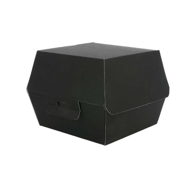 Garcia de pou CONCHAS HAMBURGUESA 'THEPACK' 230 G/M2 13x12 5x9 CM (M) NEGRO CARTÓN ONDULADO NANO-MICRO (500 UNID.)