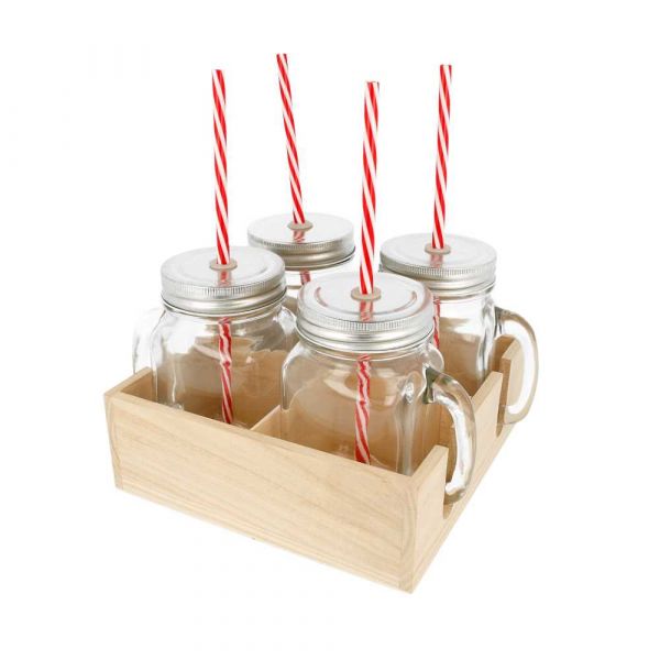 Garcia de pou CONJUNTO 4 JARRAS+CANUTILLO CON BASE 450 ML Ø 8x13 CM TRANSPARENTE CRISTAL (6 UNID.)