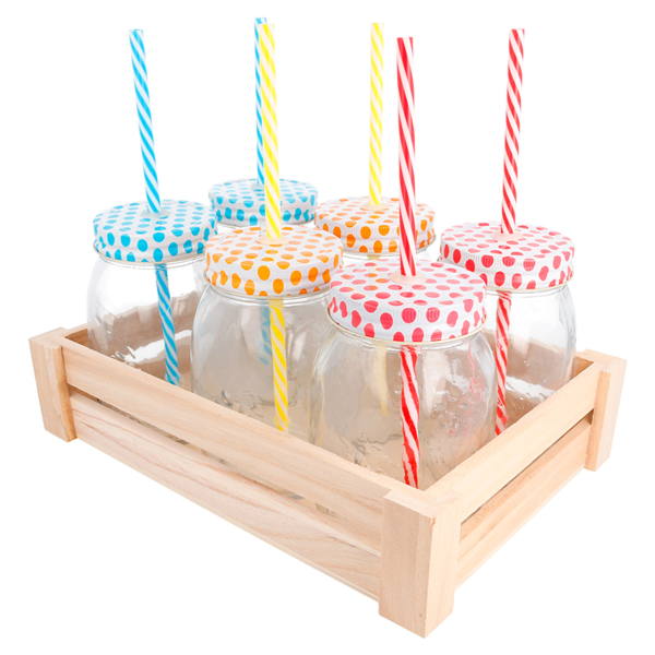 Garcia De Pou CONJUNTO 6 JARRAS+CANUTILLO CON CAJA 530 ML Ø 8 8x13 3 CM TRANSPARENTE CRISTAL (6 UNID.)