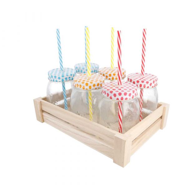 Garcia de pou CONJUNTO 6 JARRAS+CANUTILLO CON CAJA 530 ML Ø 8 8x13 3 CM TRANSPARENTE CRISTAL (6 UNID.)