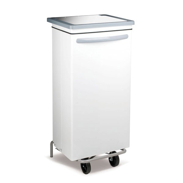 Garcia de pou CONTENEDOR MÓVIL CON PEDAL 100 L 47x42x97 CM BLANCO METAL (1 UNID.)