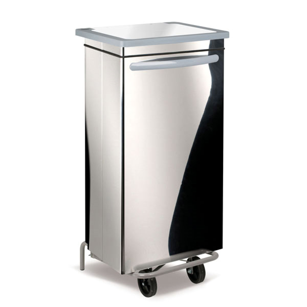 Garcia de pou CONTENEDOR MÓVIL CON PEDAL 100 L 47x42x97 CM PLATEADO INOX (1 UNID.)