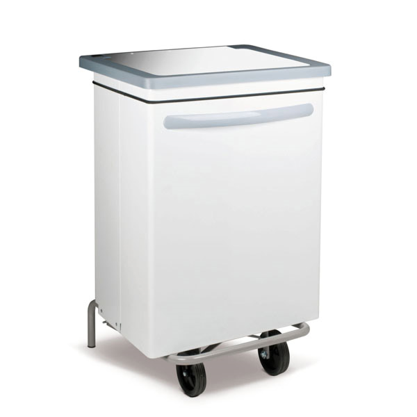 Garcia de pou CONTENEDOR MÓVIL CON PEDAL 70 L 47x42x73 CM BLANCO METAL (1 UNID.)
