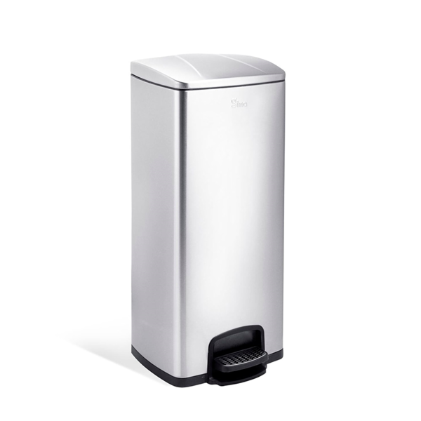 Garcia de pou CUBO PEDAL CON RECEPTÁCULO INTERIOR 30 L 31 5x31 5x69 5 CM PLATEADO INOX (1 UNID.)