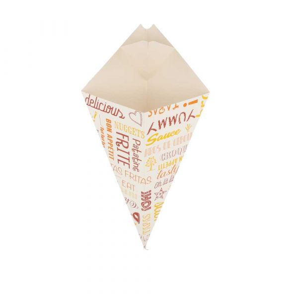 Garcia de pou CUCURUCHOS CON PESTAÑA 'THEPACK PAROLE' 250 G 230 G/M2 16 5x27 CM BLANCO CARTÓN ONDULADO NANO-MICRO (1200 UNID.)