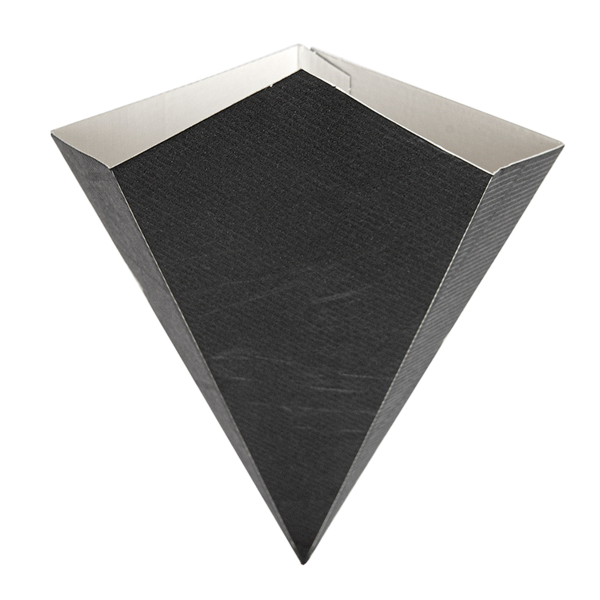 Garcia De Pou CUCURUCHOS FRITAS 'THEPACK' 100 G 230 G/M2 12 8x21 7 CM NEGRO CARTÓN ONDULADO NANO-MICRO (1600 UNID.)