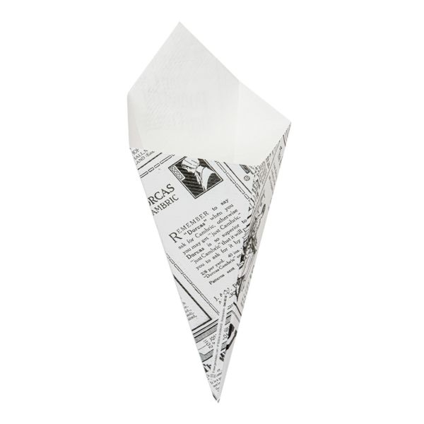 Garcia De Pou CUCURUCHOS FRITAS 'THEPACK TIMES' 100 G 230 G/M2 12 8x21 7 CM BLANCO CARTÓN ONDULADO NANO-MICRO (1600 UNID.)