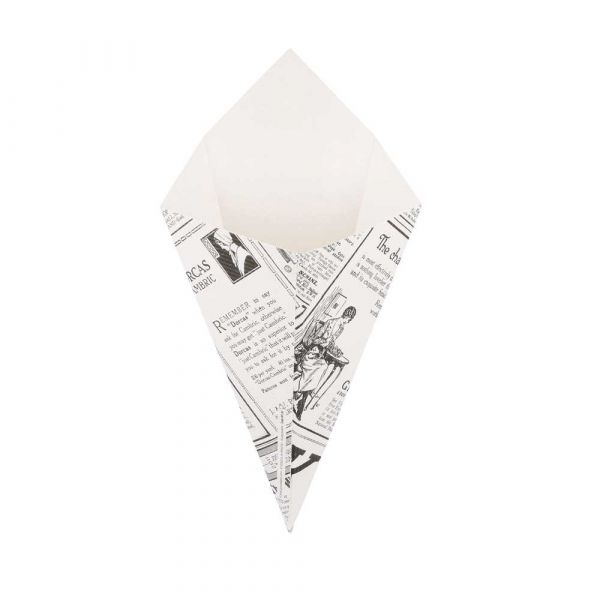 Garcia De Pou CUCURUCHOS FRITAS 'THEPACK TIMES' 100 G 230 G/M2 12 8x21 7 CM BLANCO CARTÓN ONDULADO NANO-MICRO (1600 UNID.)