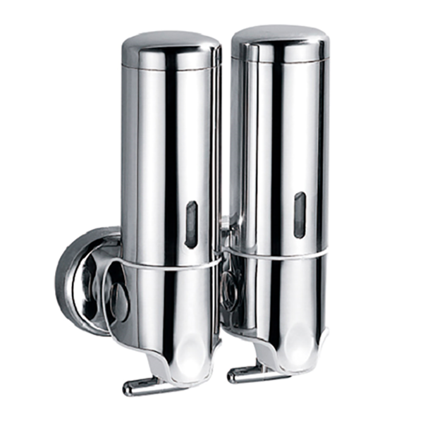 Garcia de pou DISPENSADOR LUJO GEL & CHAMPÚ 2x300 ML 13x6 5x20 CM PLATEADO INOX (1 UNID.)
