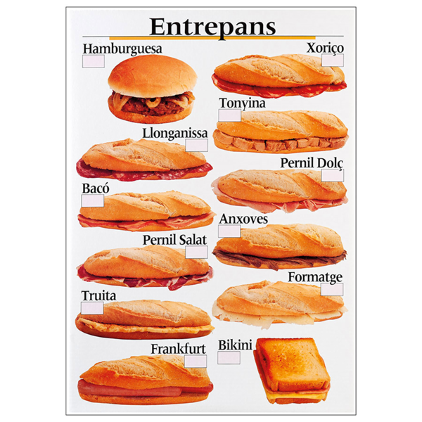 Garcia de pou DISPLAY "ENTREPANS" - CATALÁN 50 5x70 3 CM BLANCO PVC (1 UNID.)