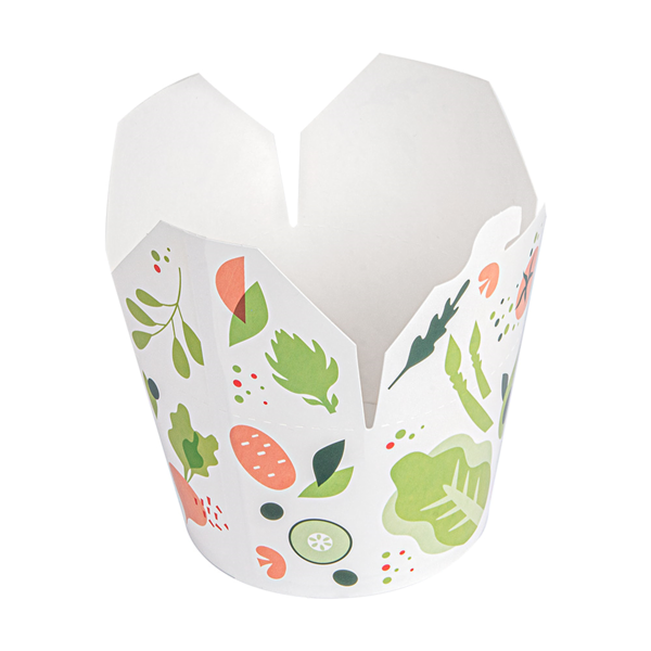 Garcia De Pou ENVASES PARA ENSALADAS 'SALAD' 1000 ML 305 + 18 PE G/M2 Ø12 3x8 5 CM BLANCO CARTONCILLO (300 UNID.)