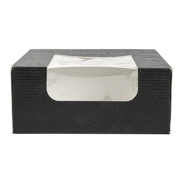 Garcia De Pou ENVASES SUSHI +VENTANA 'THEPACK' 230 G/M2 + OPP 10x10x4 CM NEGRO CARTÓN ONDULADO NANO-MICRO (400 UNID.)