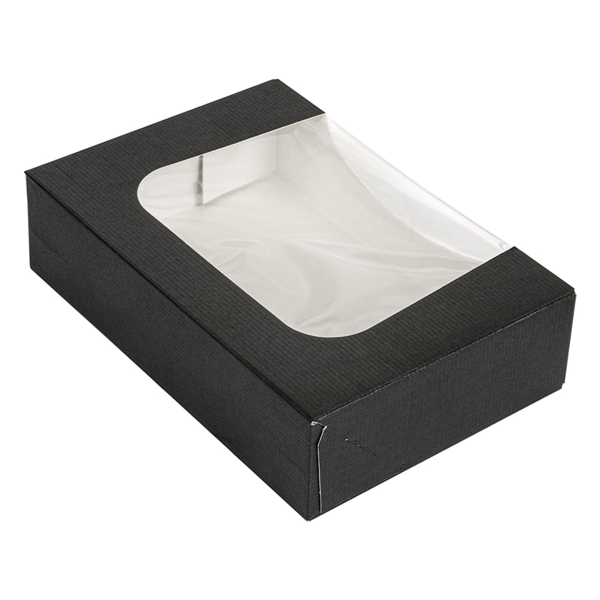 Garcia De Pou ENVASES SUSHI+VENTANA 'THEPACK' 230 G/M2 + OPP 17 5x12x4 5 CM NEGRO CARTÓN ONDULADO NANO-MICRO (400 UNID.)
