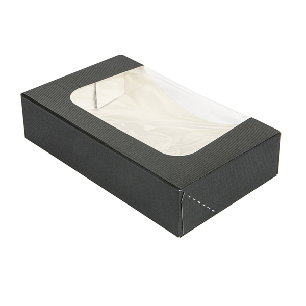 Garcia De Pou ENVASES SUSHI+VENTANA 'THEPACK' 230 G/M2 + OPP 19 7x12x4 5 CM NEGRO CARTÓN ONDULADO NANO-MICRO (400 UNID.)