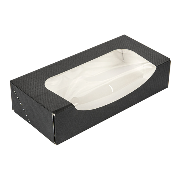 Garcia de pou ENVASES SUSHI+VENTANA 'THEPACK' 230 G/M2 + OPP 19 7x9x4 5 CM NEGRO CARTÓN ONDULADO NANO-MICRO (400 UNID.)