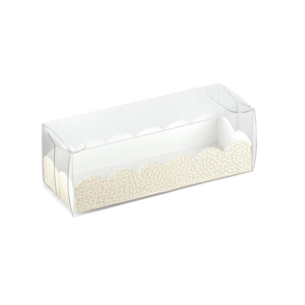 Garcia de pou ESTUCHES MACARONS + BASES CARTULINA 16x5x5 CM TRANSPARENTE PET (200 UNID.)